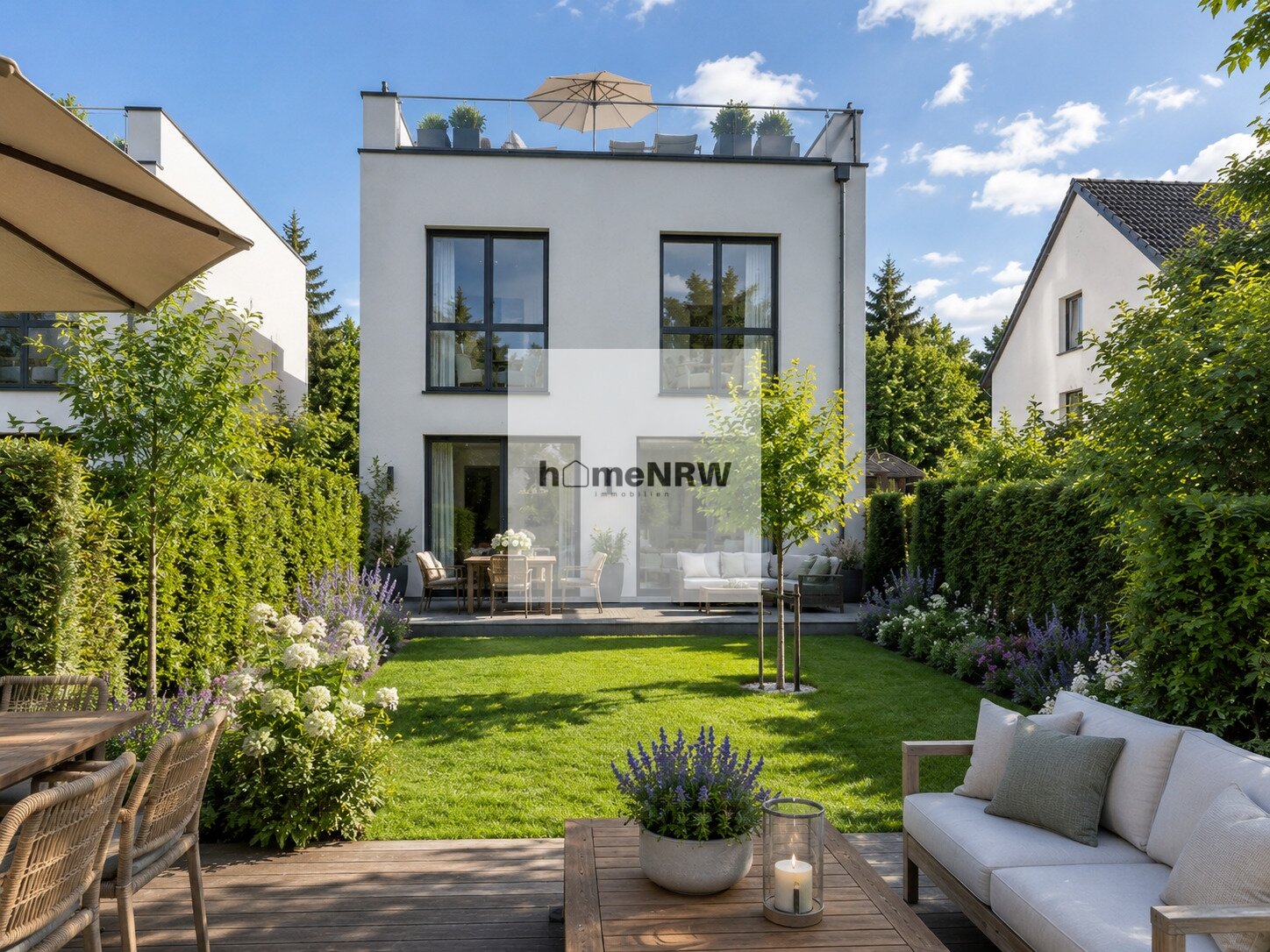 Projekt Studie, Einfamilienhaus, Gartenansicht